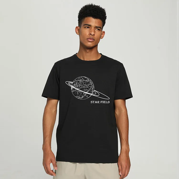 Kuangmi Starry Sky Collection Sparkling Constellation Collection T-Shirt Unisex Black-2