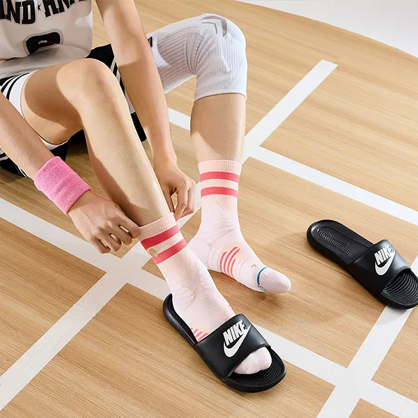 Stance Mid Calf Socks Unisex Cherry Blossom Pink-3