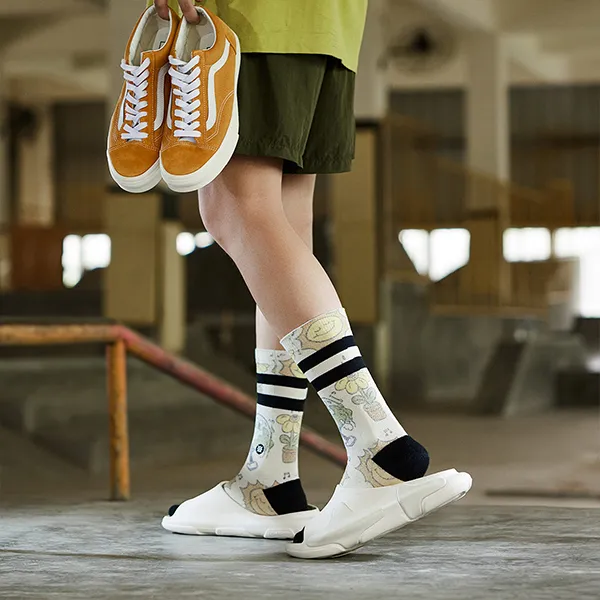 Stance Mid Calf Socks Unisex Ecru-4