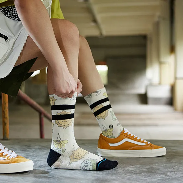 Stance Mid Calf Socks Unisex Ecru-3