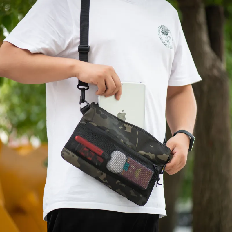 RIMIX Cordura Handheld Bag Clutch Regular Unisex Black/Yellow Camouflage/Black Camouflage-7