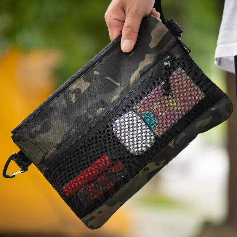 RIMIX Cordura Handheld Bag Clutch Regular Unisex Black/Yellow Camouflage/Black Camouflage-6