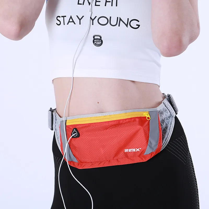 RIMIX Polyester With Nylon Belt Night Run Small Fanny Pack Regular Unisex Black/Blue/Orange-7