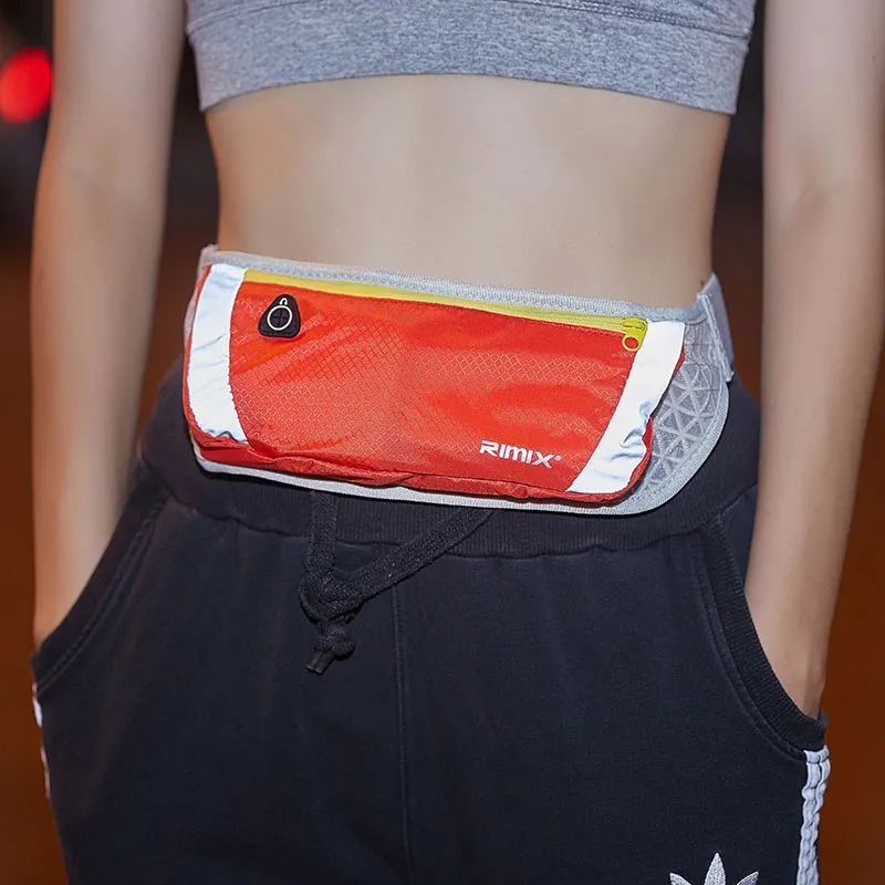RIMIX Polyester With Nylon Belt Night Run Small Fanny Pack Regular Unisex Black/Blue/Orange-6