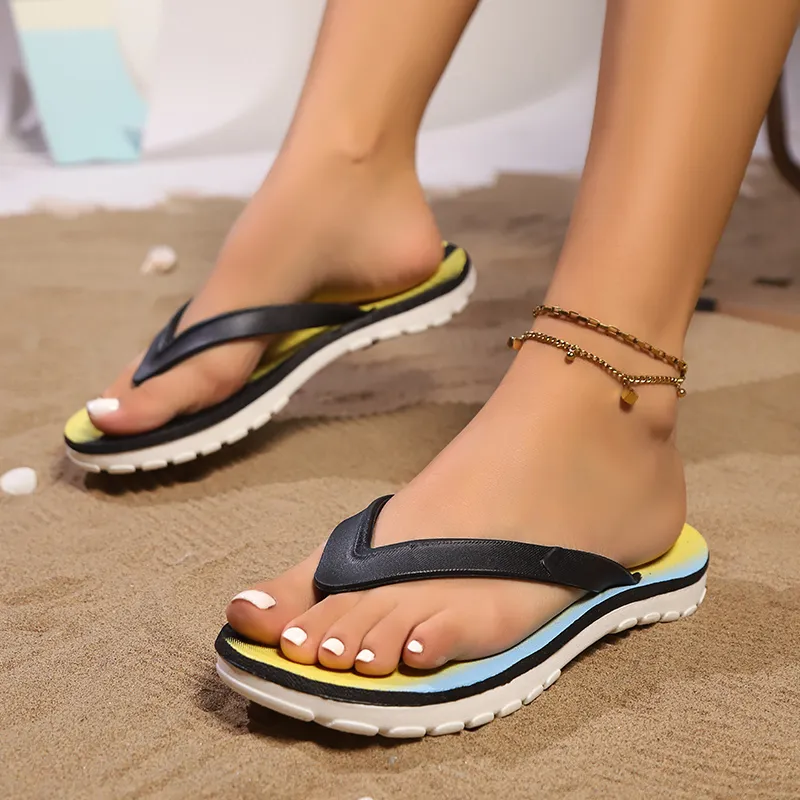 CariteSport EVA Quiet Odor-Resistant Abrasion-Resistant Slip-Resistant Quick-Drying Flip Flops Women's-10