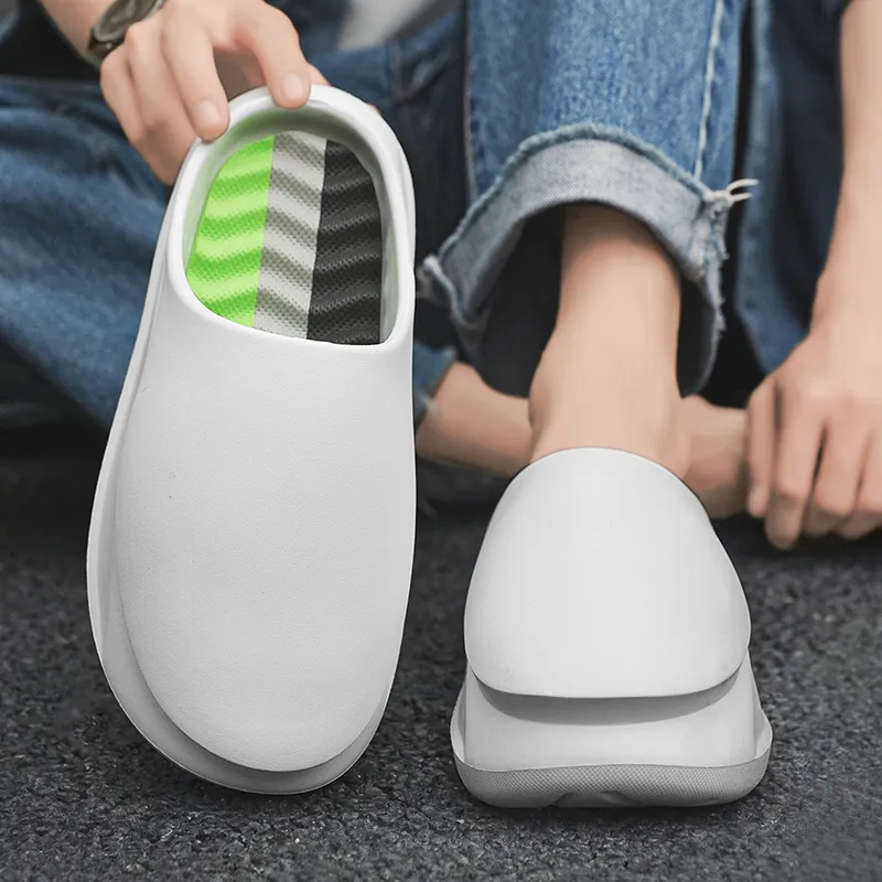 CariteSport EVA Quiet Odor Resistant Abrasion Resistant Slip Resistant Closed Toe Slippers Unisex-8