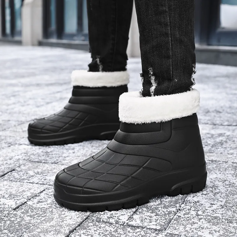 CariteSport Water-Resistant Wear-Resistant Warm Height-Increasing Cushioning Slip-Resistant Knee-High Rain Boots Unisex-3