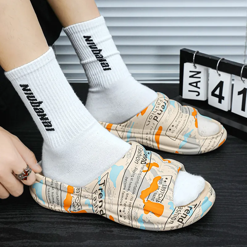 CariteSport EVA Quiet Slip Resistant Odor Resistant Abrasion Resistant Quick Dry Cushioning Slide Slippers Men's-2