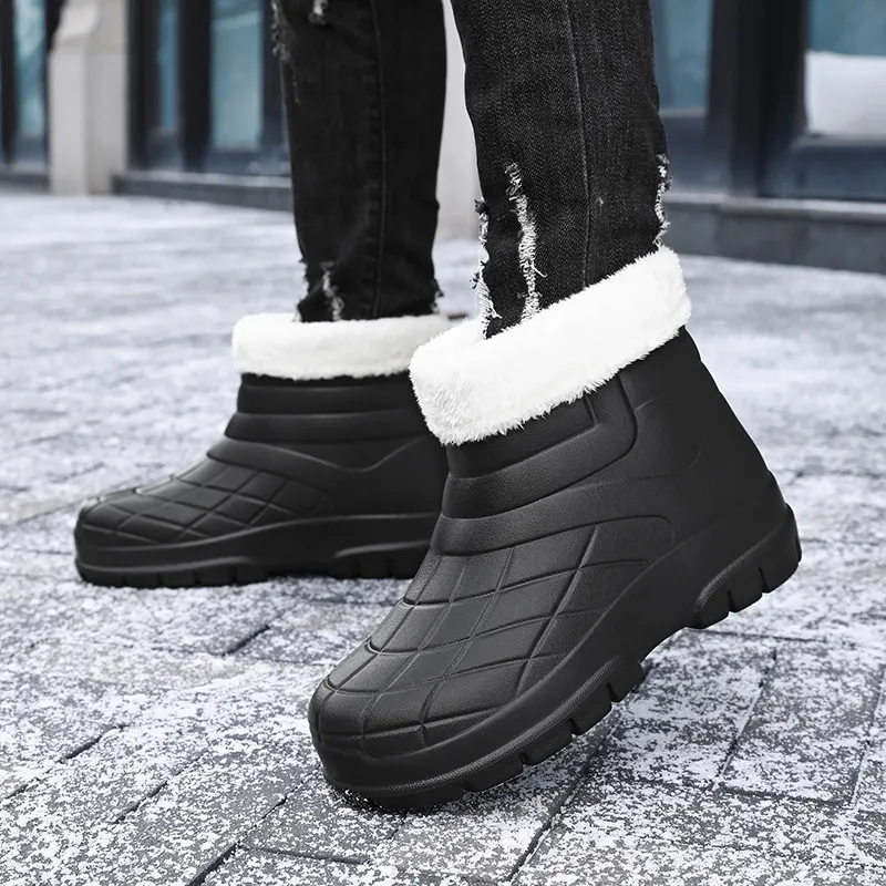 CariteSport Water-Resistant Wear-Resistant Warm Height-Increasing Cushioning Slip-Resistant Knee-High Rain Boots Unisex-6