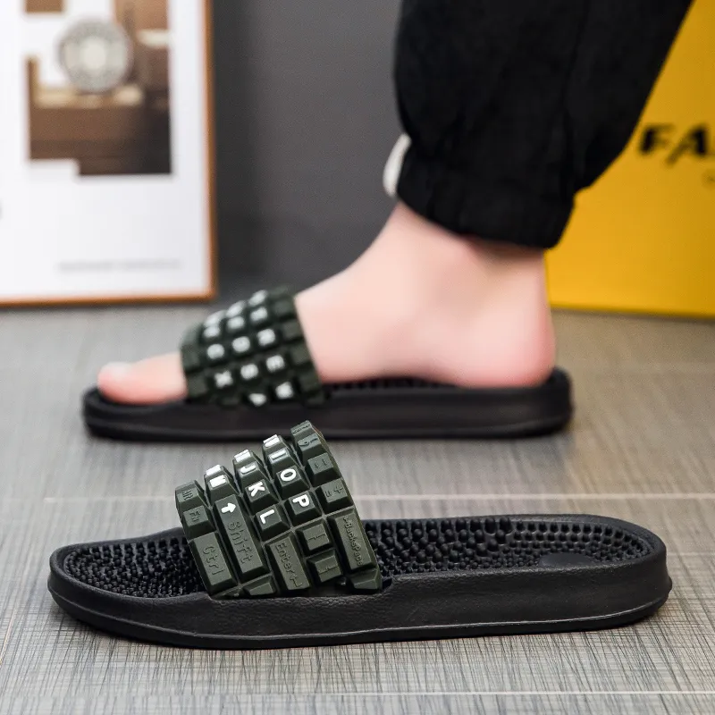 CariteSport EVA Quiet Slip Resistant Odor Resistant Abrasion Resistant Cushioning Slide Slippers Men's-7