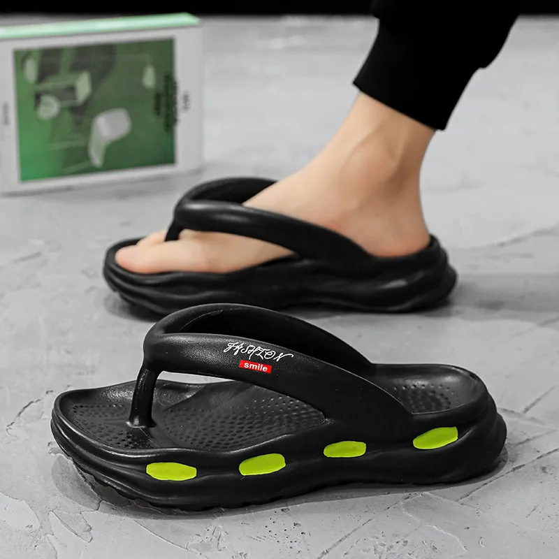 CariteSport EVA Quiet Odor Resistant Abrasion Resistant Slip Resistant Quick Drying Flip Flops Men's-4