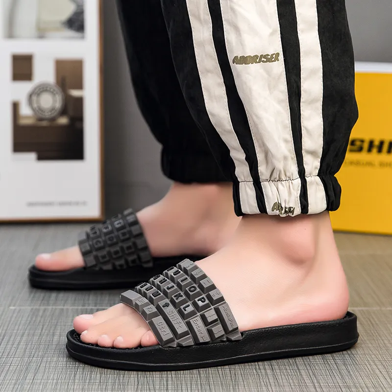 CariteSport EVA Quiet Slip Resistant Odor Resistant Abrasion Resistant Cushioning Slide Slippers Men's-1