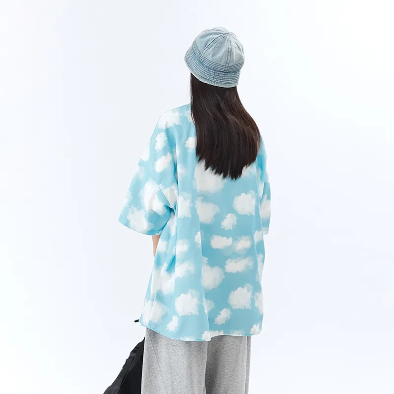 CariteSport Shirt Unisex Blue Background With Clouds-3