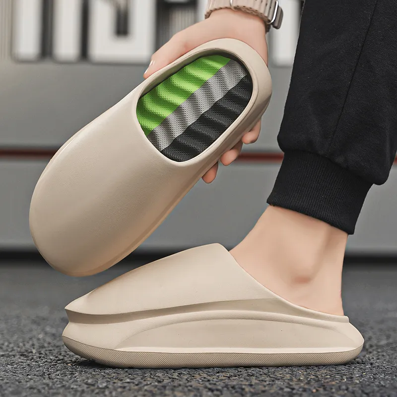 CariteSport EVA Quiet Odor Resistant Abrasion Resistant Slip Resistant Closed Toe Slippers Unisex-2