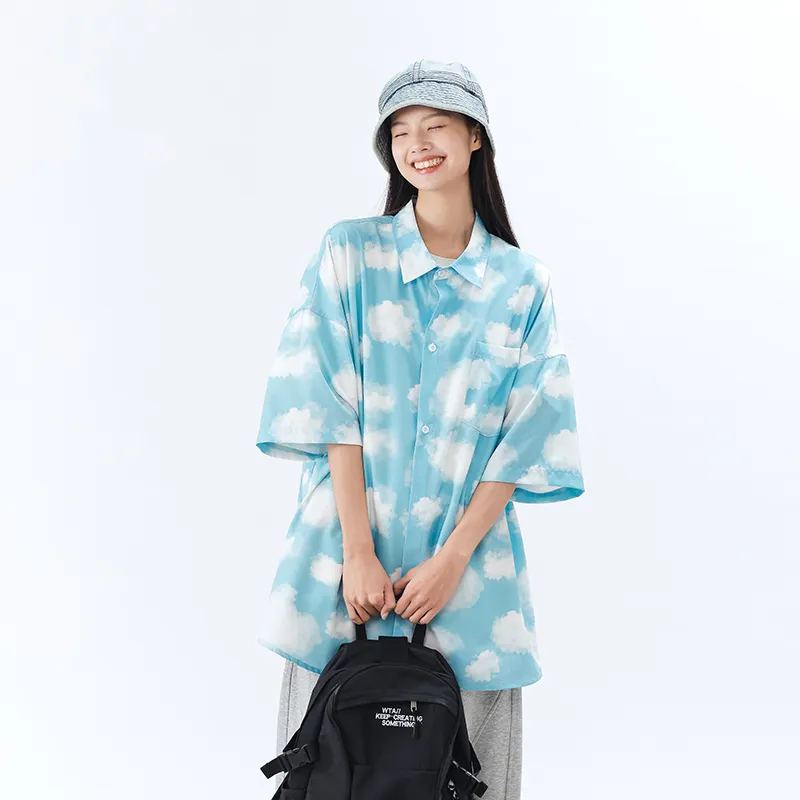 CariteSport Shirt Unisex Blue Background With Clouds-4