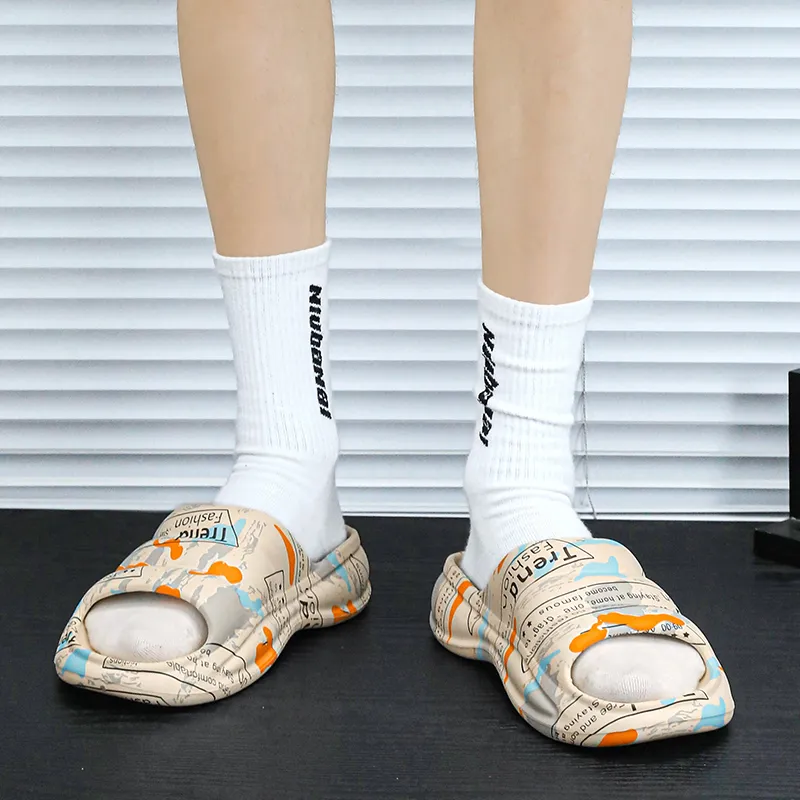 CariteSport EVA Quiet Slip Resistant Odor Resistant Abrasion Resistant Quick Dry Cushioning Slide Slippers Men's-3