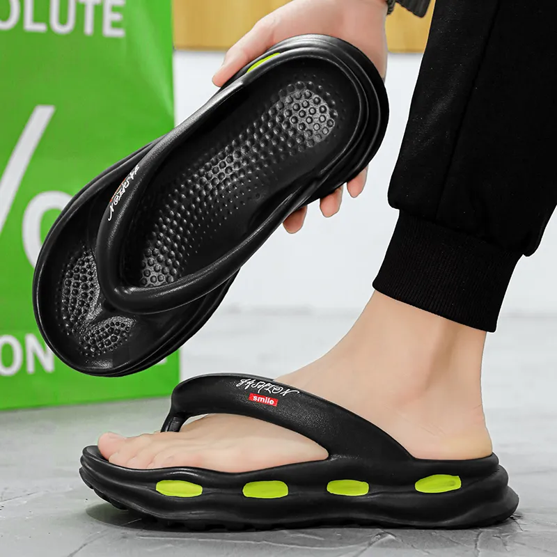 CariteSport EVA Quiet Odor Resistant Abrasion Resistant Slip Resistant Quick Drying Flip Flops Men's-2