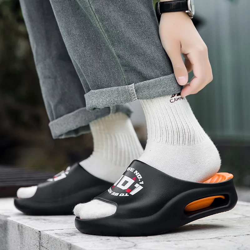 CariteSport EVA Quiet Slip Resistant Odor Resistant Abrasion Resistant Quick Dry Cushioning Slide Slippers Unisex-6