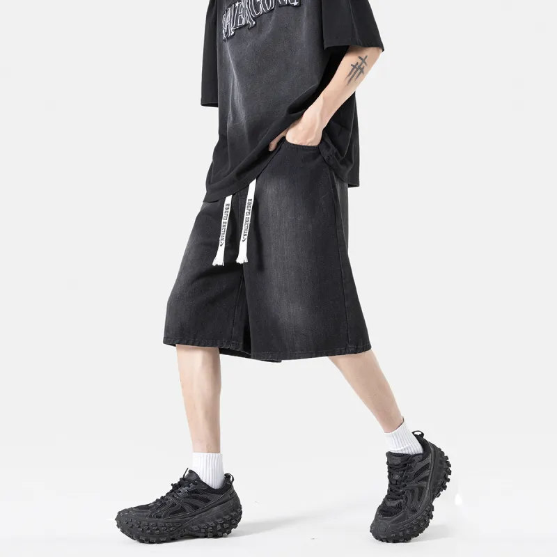 Ice flying Denim Shorts Unisex-11