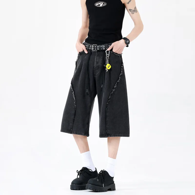 Ice flying Denim Shorts Unisex-6