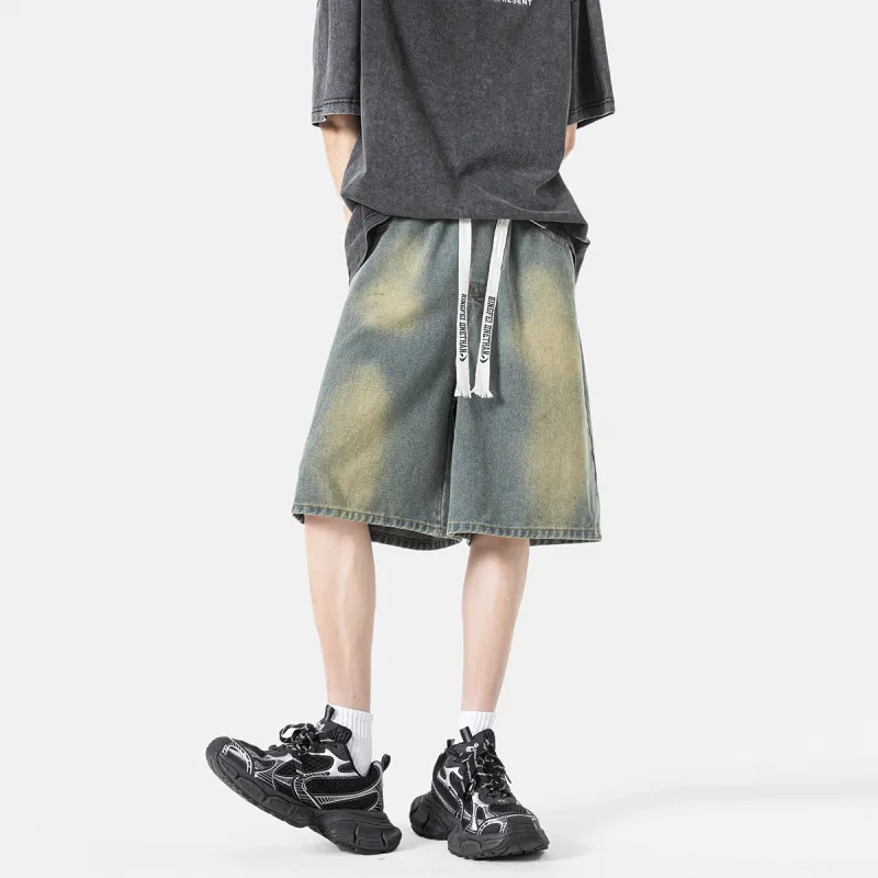 Ice flying Denim Shorts Unisex-6