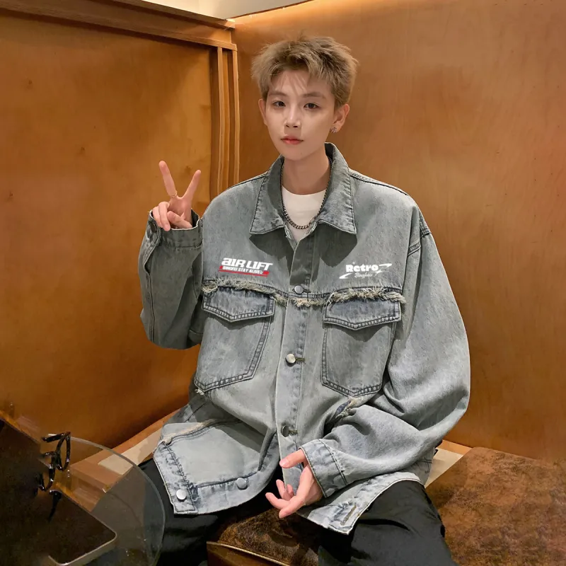 Ice flying Denim Jackets Unisex-3