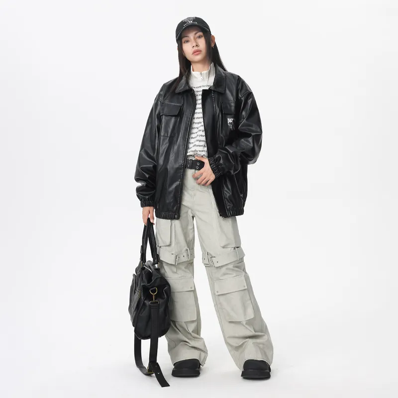 Ice Flying Leather Jacket Unisex-4