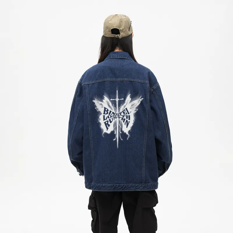 Ice Flying Denim Jackets Unisex-4