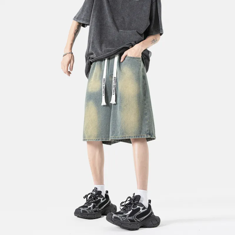 Ice flying Denim Shorts Unisex-5