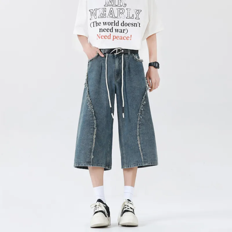 Ice flying Denim Shorts Unisex-2