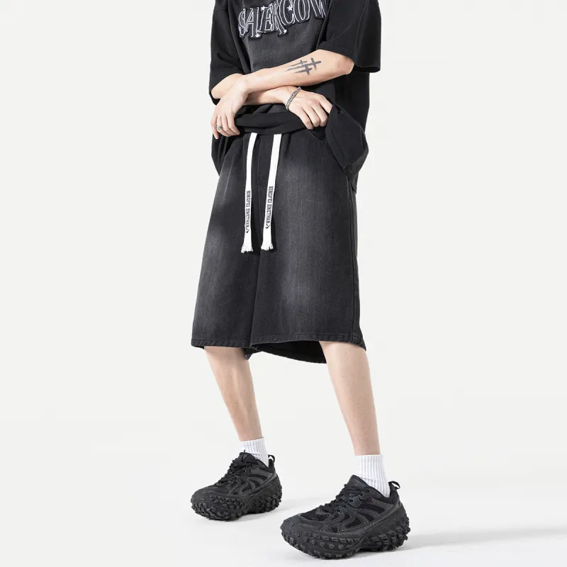 Ice flying Denim Shorts Unisex-13