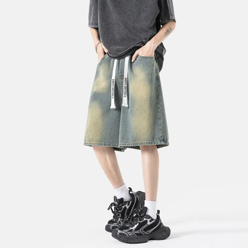 Ice flying Denim Shorts Unisex-4