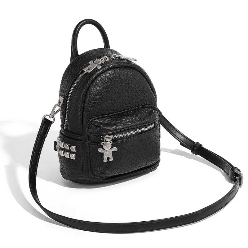 BOBDOG PU Travel Backpack Small Size Unisex Black/Ecru-4