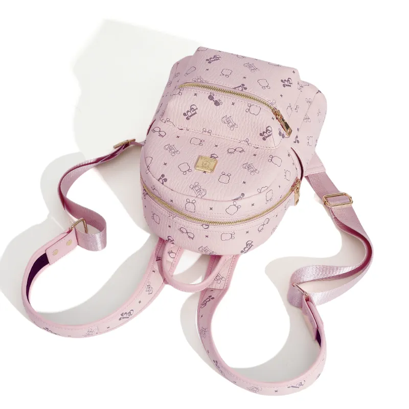 BOBDOG PU Backpack Women's Pink/Brown-5