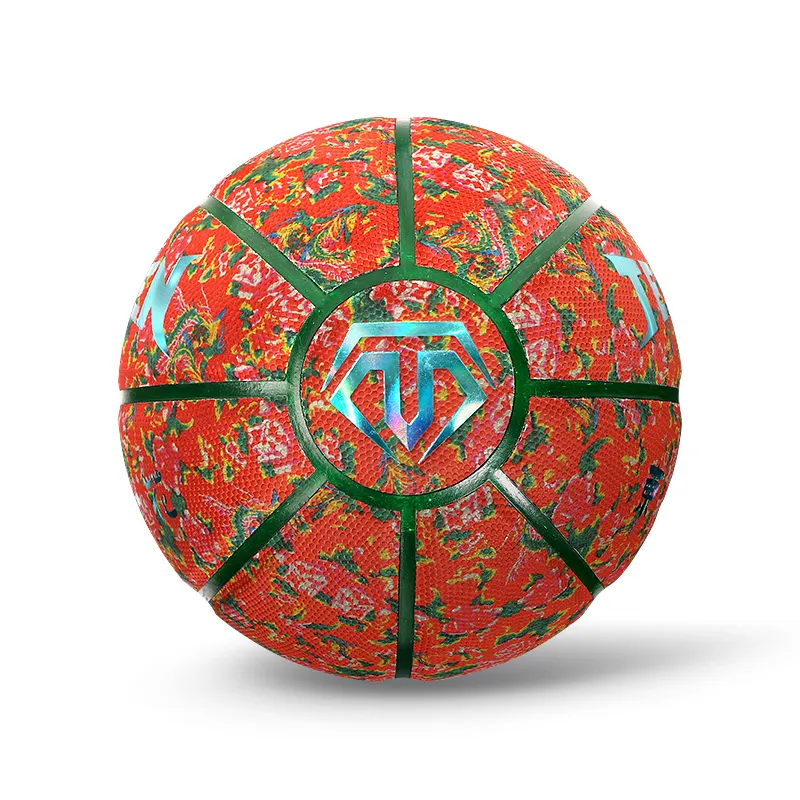 TESIEN PU Basketball Red Size 7 Ball Reflective Unisex-5