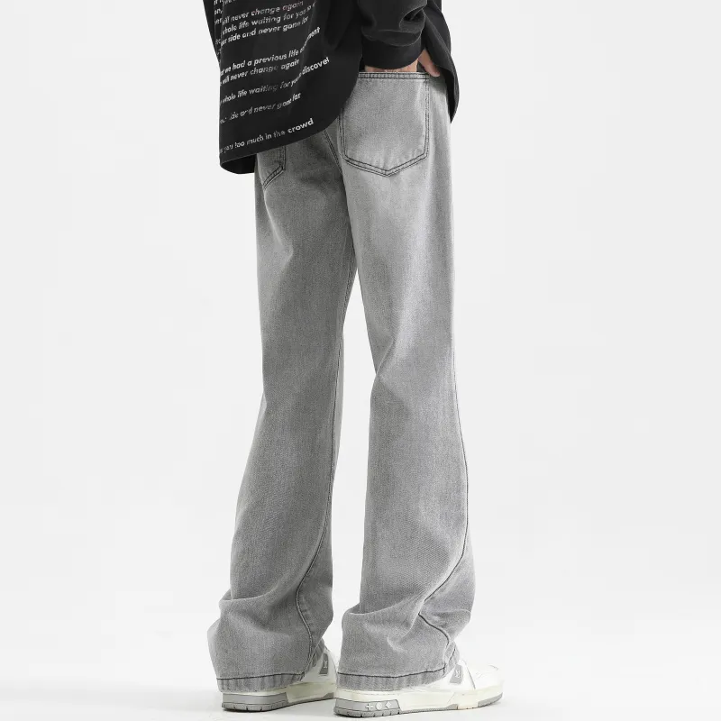 TUCANO Versatile Loose Fit Height Increasing Slimming Trendy Draped Washed Jeans Unisex-19