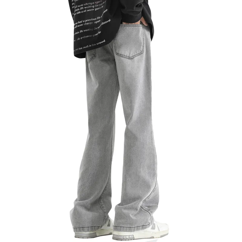 TUCANO Versatile Loose Fit Height Increasing Slimming Trendy Draped Washed Jeans Unisex-17