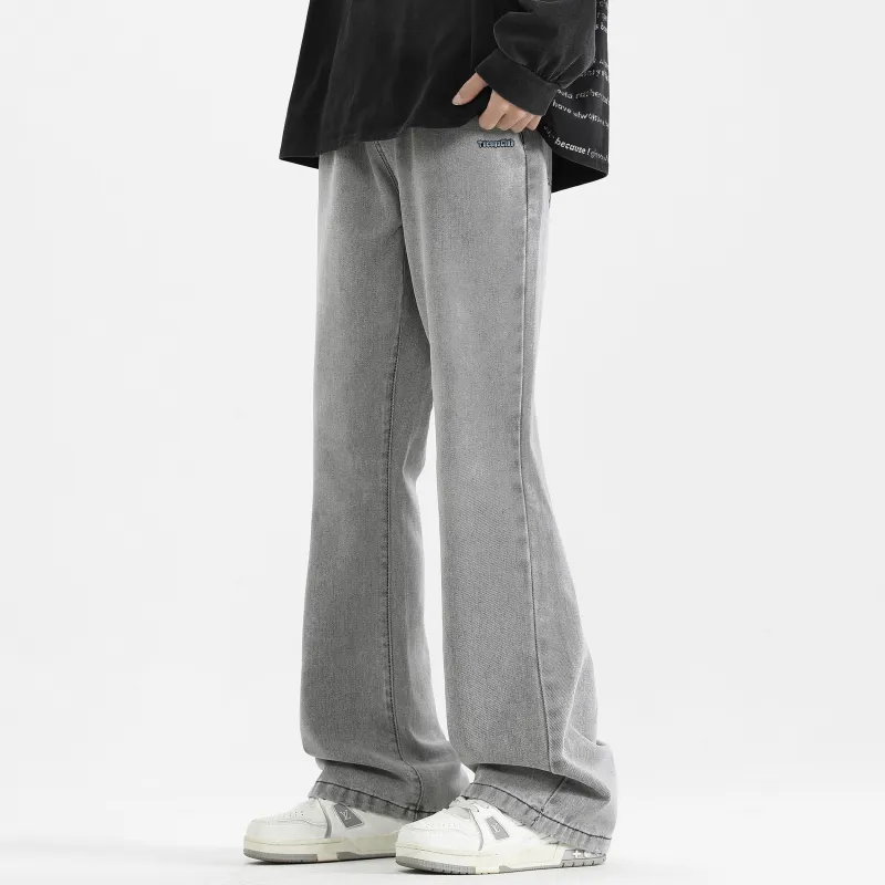 TUCANO Versatile Loose Fit Height Increasing Slimming Trendy Draped Washed Jeans Unisex-16
