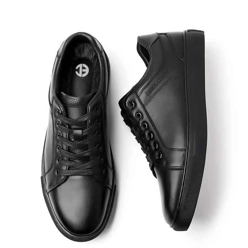 ENRICO COVERI Slip Resistant Cushioning Wear Resistant Balance Lightweight Low Top Skateboard Shoes Men's Black-3