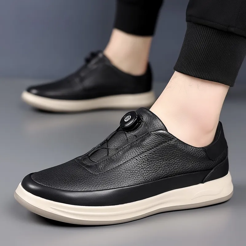 ENRICO COVERI Anti Slip Wear Resistant Low Top Casual Shoes Men's Luxury Black-4