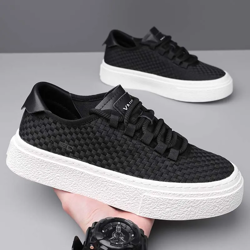 ENRICO COVERI Slip Resistant Cushioning Wear Resistant Lightweight Breathable Low Top Skateboard Shoes Men's Black-2