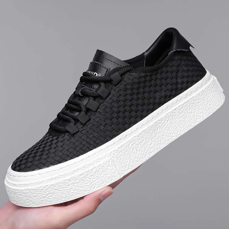ENRICO COVERI Slip Resistant Cushioning Wear Resistant Lightweight Breathable Low Top Skateboard Shoes Men's Black-1