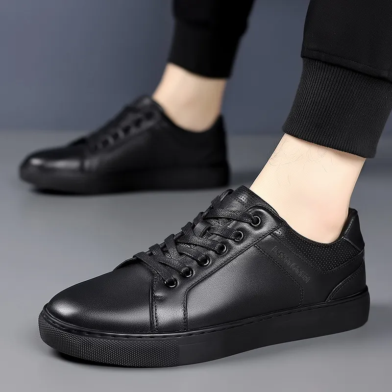 ENRICO COVERI Slip Resistant Cushioning Wear Resistant Balance Lightweight Low Top Skateboard Shoes Men's Black-4