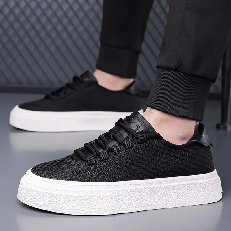 ENRICO COVERI Slip Resistant Cushioning Wear Resistant Lightweight Breathable Low Top Skateboard Shoes Men's Black-3
