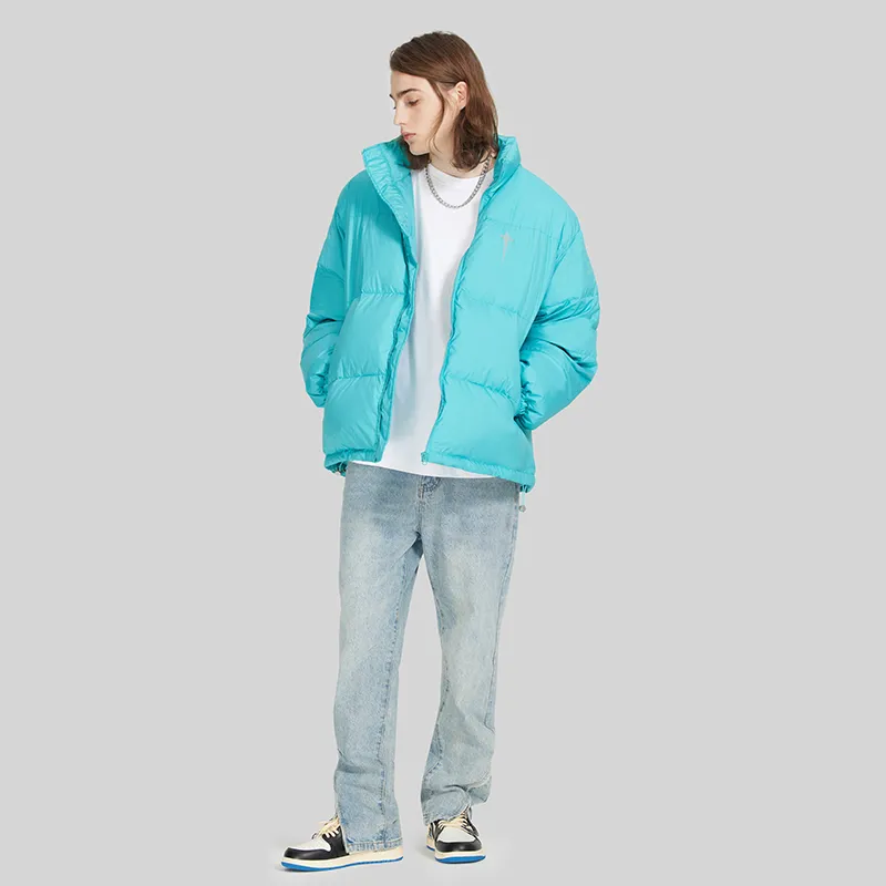 BTW Stand Collar Without Hood Loose Fit Down Jacket Unisex-20