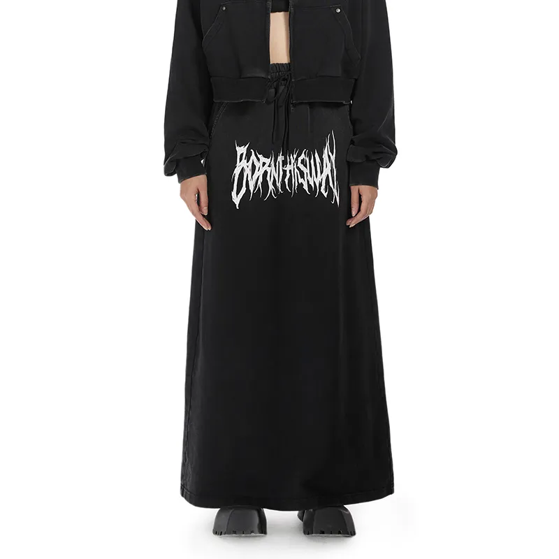 BTW Casual Long Skirts Women's Black-3