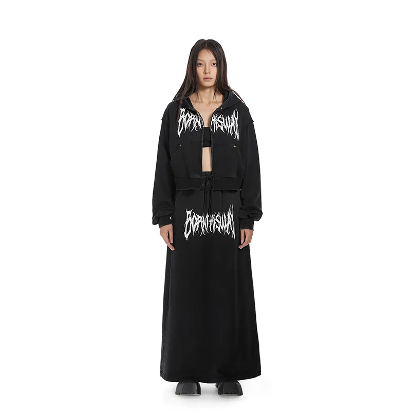 BTW Casual Long Skirts Women's Black-8