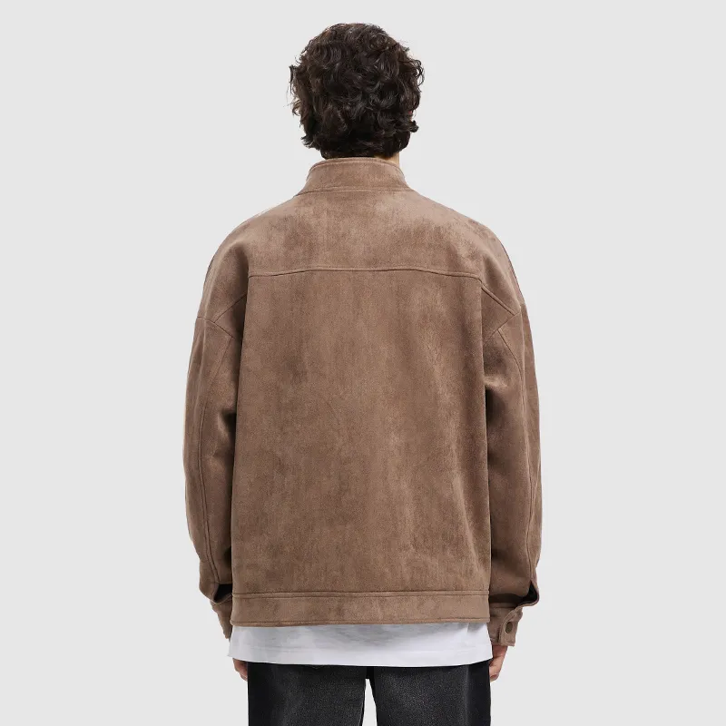 BTW Suede Patchwork Unisex Jacket-3