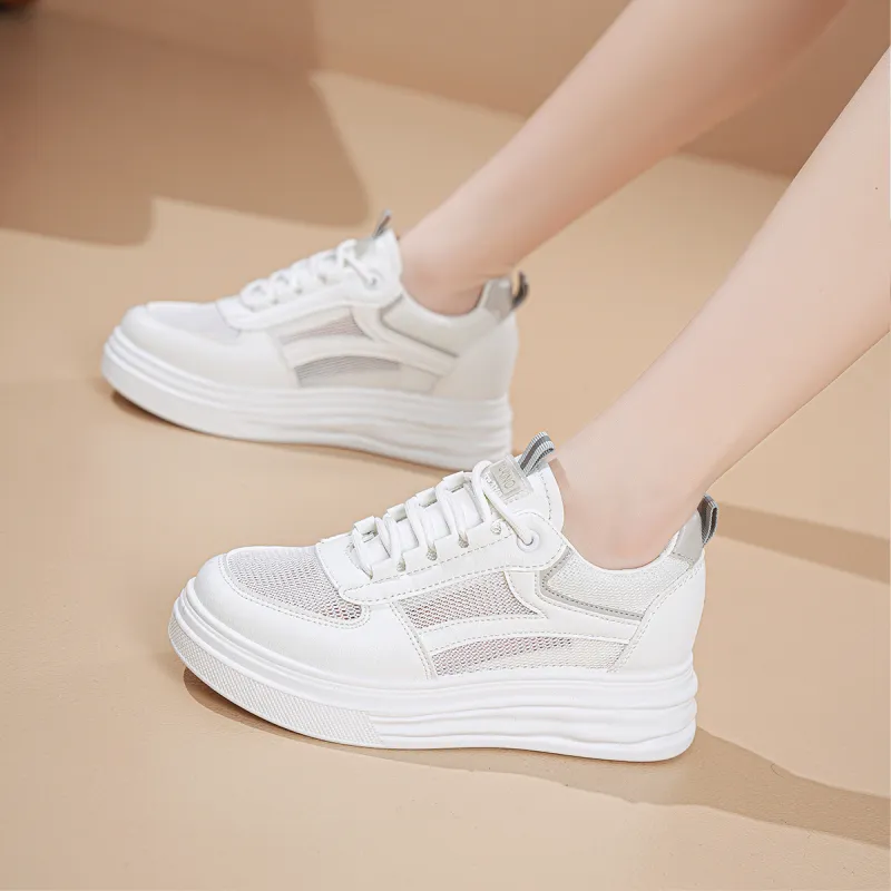 MAKINO Breathable Height Increasing Abrasion Resistant Low Top Casual Shoes Women's-2