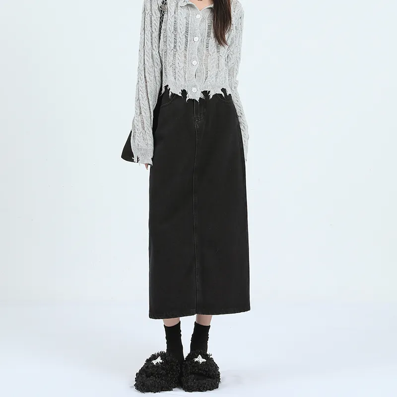 FOREVER 21 Denim Long Skirt Women's-9